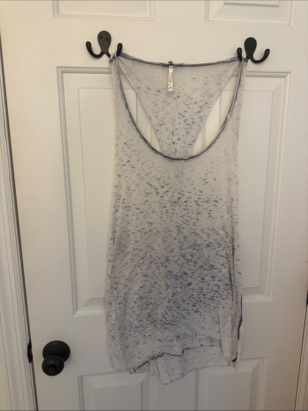 Mono B Heathered Light Gray Racerback Tank